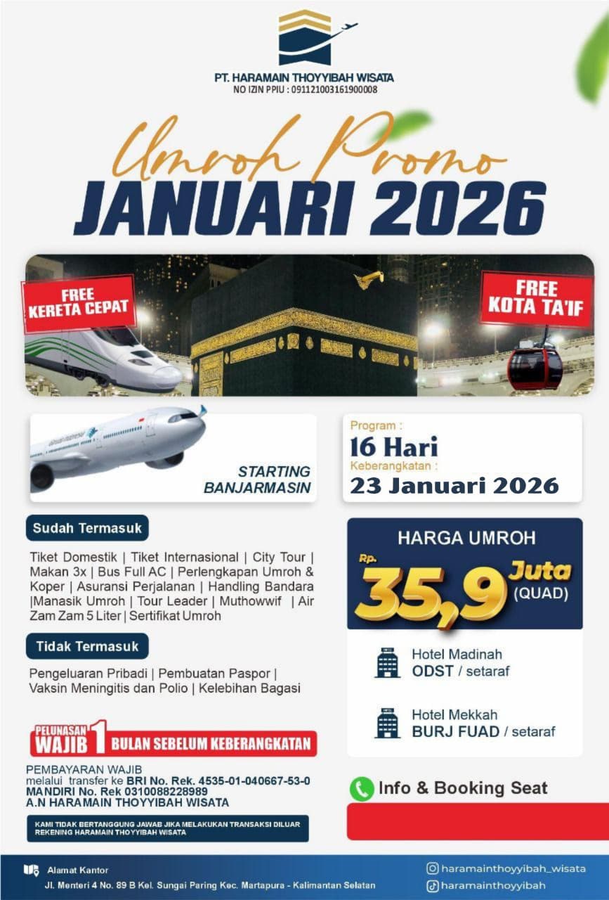 Yuk umroh bersama haramain thoyyibah wisata